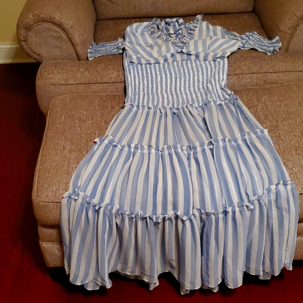 2-piece strapless dress with wrap crop top. This item is brand new.